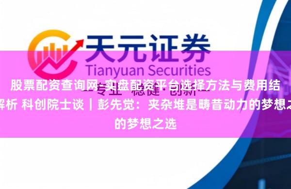 股票配资查询网-实盘配资平台选择方法与费用结构解析 科创院士谈｜彭先觉：夹杂堆是畴昔动力的梦想之选