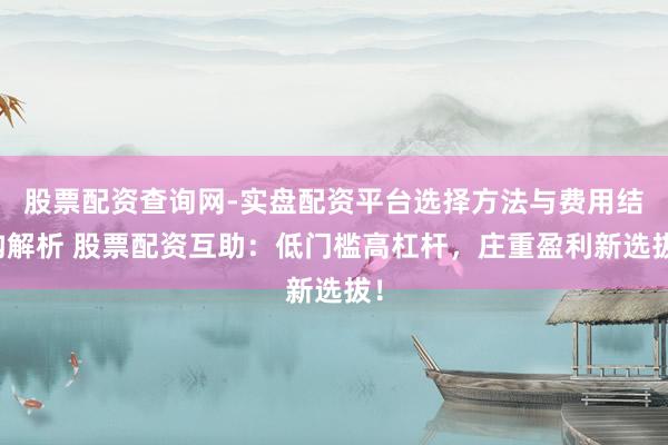 股票配资查询网-实盘配资平台选择方法与费用结构解析 股票配资互助：低门槛高杠杆，庄重盈利新选拔！